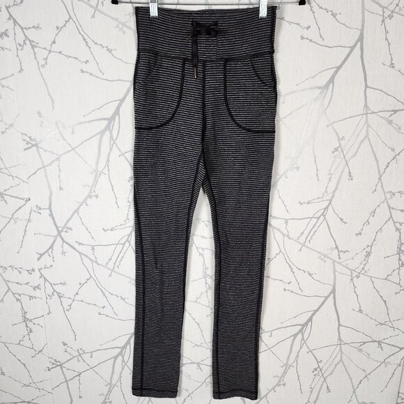 Lululemon Gray Pique Stripe Luon High Rise Skinny Will Pants - Picture 2 of 5